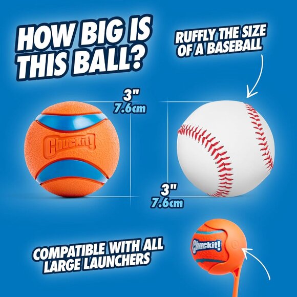 Ultra Ball Dog Toy - Size Large - For Dogs 60-100 lbs - Made from Durable Rubber - Picture 2 of 8